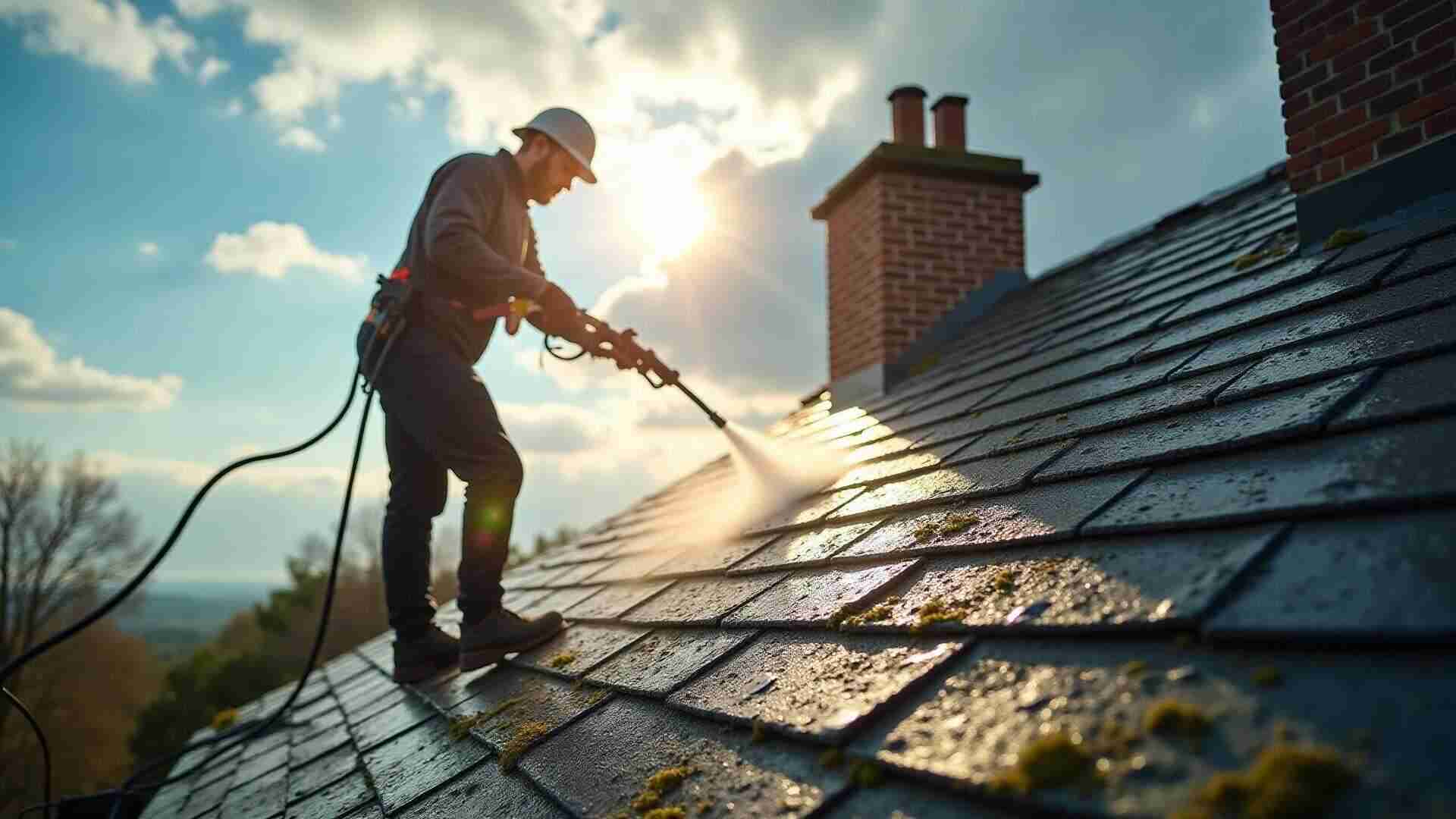 Nettoyage d'une toiture en Seine-et-Marne (77)