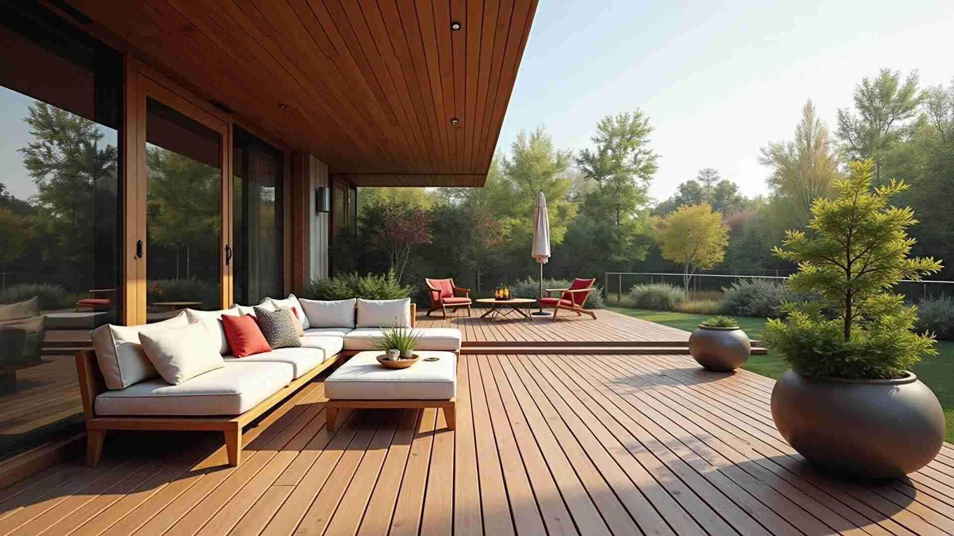 Construction terrasse bois sur mesure Seine-et-Marne - aménagement extérieur